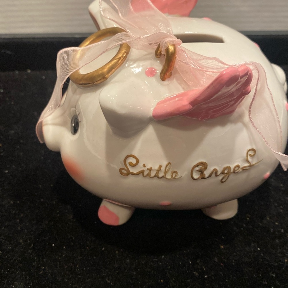 NWT & Vintage “Little Angel” Pig with Halo & Wings Piggybank for Girls
